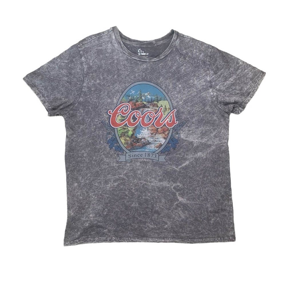 Coors Banquet “since 1873” vintage style acid wash grey beer drinkin t-shirt 2XL